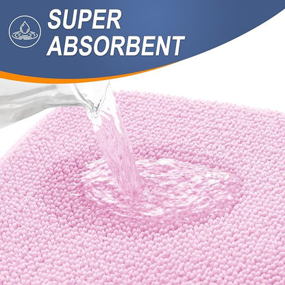 OLANLY Thick Memory Foam Bathroom Rugs 30x20, Soft Absorbent Bath Mat, Pink | Quick Dry Bath Rugs, Non-Slip Carpet, Machine Washable Mats for Bathroom Floor, Tub and Shower, Home Decor Accessories