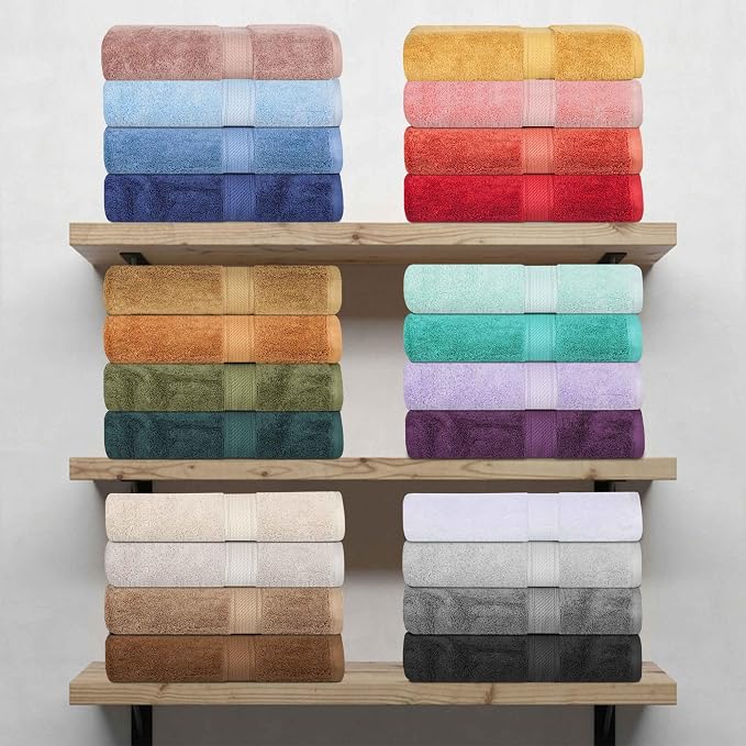 SUPERIOR Egyptian Cotton Ultra Plush & Absorbent, 3 Piece Set, Forest Green | Quick Dry, Soft Luxury Towel Set, Bath Essentials, Guest Bath, Spa, 1 Bath, 1 Hand, 1 Face Towels, Madeline Towels