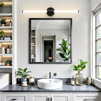 LED Bathroom Vanity Lights Black Wall Sconce Modern 30" | 360° Bright Bathroom Light Fixture, Dimmable Vanity Light, Hardwired Wall Light 4000K for Mirror
