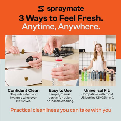 Portable Bidet for Women & Men - Travel Bidet for Camping, Toilet & Hiking | Compatible with Most Bottles | Ultralight 12g | USA Brand – Spray Mate MINI