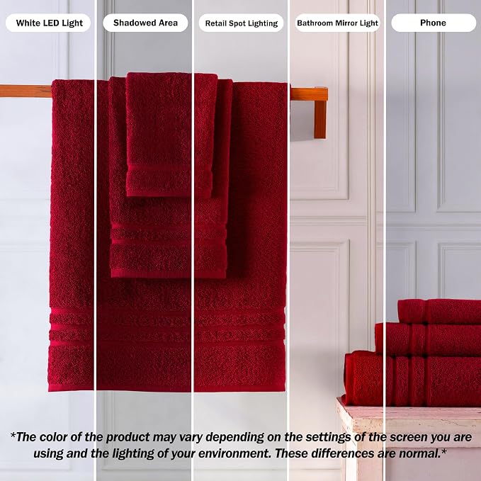 Hawmam Linen Jumbo Large Bath Sheets Towels 2 Pack Soft and Absorbent, Premium Quality 100% Cotton Towels (Red, Bath Sheet)