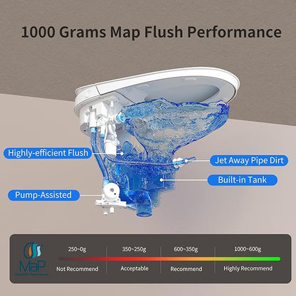 Smart Toilet with Bidet Built in, Elongated Japanese Toilet with Powerful Flusht, Heated Bidet ADA Comfort Height, Dryer, Deodorizer, Night Light