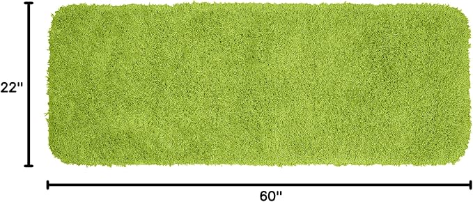 Garland Rug Jazz Nylon Washable 22 in. x 60 in. Lime Green Bath Rug Soft, Absorbent, and Stylish for Your Bathroom