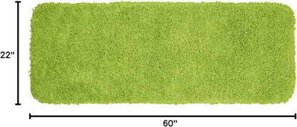 Garland Rug Jazz Nylon Washable 22 in. x 60 in. Lime Green Bath Rug Soft, Absorbent, and Stylish for Your Bathroom