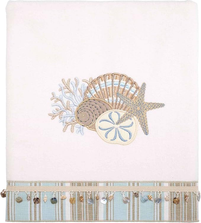 Avanti Linens - Bath Towel, Soft & Absorbent Cotton, Coastal Home Decor (By the Sea Collection, White)