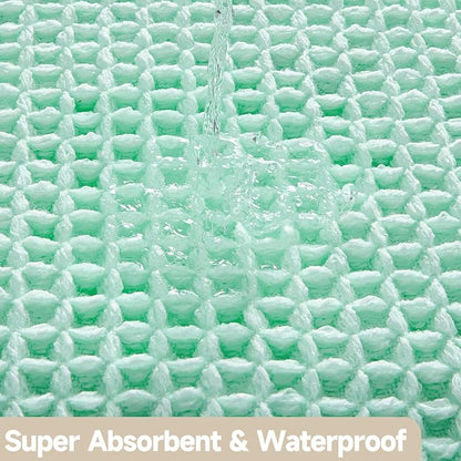 TYUU Waffle Bath Mat, Boho Bathroom Rugs Non Slip, 48x24 Aqua Blue | Super Absorbent Quick Dry Bath Rug, Non-Slip Backing, Soft Waffle Washable Farmhouse Bathroom Mats, Tub, Shower & Home Decor