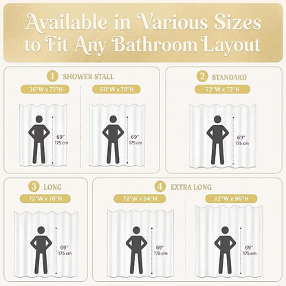 LIPA Boho Rustic Barely Butter Ruffle Shower Curtain 72x78 Inches | Farmhouse Shower Curtains for Bathroom,Water‑Resistant Fabric Shower Curtain,Bohemian Bathroom Decor