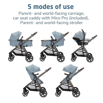 Maxi-Cosi Zelia 2 Luxe 5-in-1 Modular Travel System, New Hope Grey