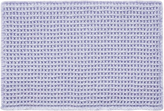 TYUU Waffle Bath Mat, Small Cute Bathroom Rug Non Slip 24x16 Lavender Cream | Super Absorbent Quick Dry Bath Rug, Non-Slip Backing, Soft Waffle Washable Farmhouse Bathroom Mats, Tub, Shower & Home Decor
