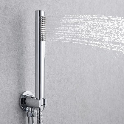 sumerain Rain Shower System with Tub Spout, Tub Shower Faucet Set with 8 inches Shower Head and Hand Shower, Valve Included Chrome