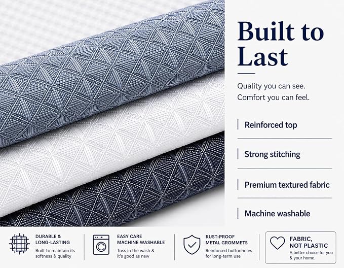 Dainty Home Ombre Waffle Weave Shower Curtain (Navy)