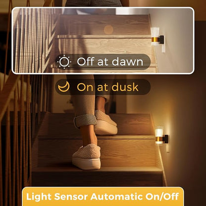 L LOHAS LED Night Light Night Lights Plug into Wall 3000K Soft Warm 0-100LM | Adjustable Modern Night Lights, Automatic Nightlights Pulg in with Dusk to Dawn Sensor for Rooms Bathroom Hallway Decor
