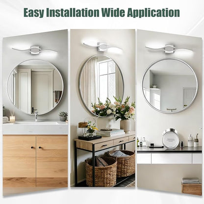LED Bathroom Vanity Light Dimmable 5CCT 40in, Brushed Nickel | 2700K-6500K Selectable, CRI>80, Rust-Proof Metal & Acrylic, ETL Certified, For Bathroom Mirrors, Washrooms, Vanity Areas