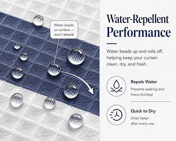 Dainty Home Ombre Waffle Weave Shower Curtain (Navy)