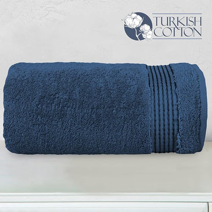 Elegant Comfort Premium Super Soft Highly Absorbent 1 Piece Oversized Bath Sheet - 40" x 80" inch, Luxurious Hotel Spa Quality 100% Turkish Cotton Extra Large Bath Towels for Adults, Navy Blue