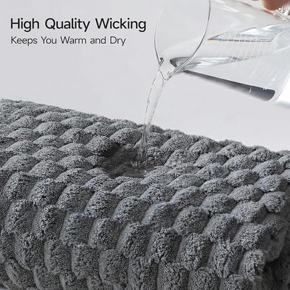 REDKISS 4 Pack Charcoal Gray Microfiber Bath Towels - Large Shower Towels Set for Bathroom, Super Absorbent Towel Set of 4 Lagre, Quick Dry Bathroom Towel for Spa, Gym,Travel, Lint Free, Ultra Soft