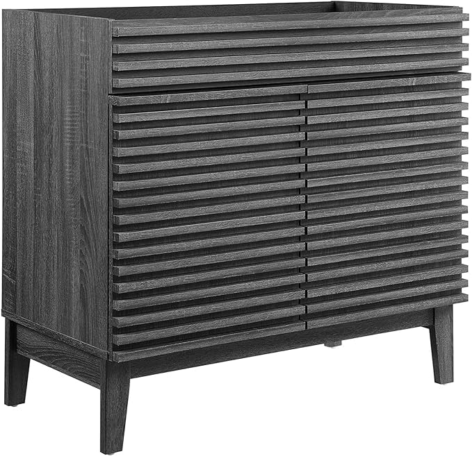 Modway Render 36" Bathroom Vanity Cabinet in Charcoal - Sink Basin Not Included
