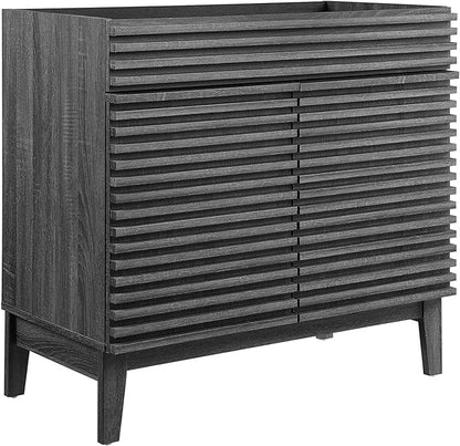 Modway Render 36" Bathroom Vanity Cabinet in Charcoal - Sink Basin Not Included