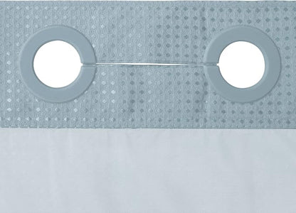 River Dream Heavyweight Waffle No Hook Shower Curtain with Liner,Blue,54x80 | Dotted Waffle,Snap-in Liner,Heavy Duty,Quick Dry,Mesh Top Window,With Bottom Magnets,Hotel-Grade,Washable,Stall Long Size