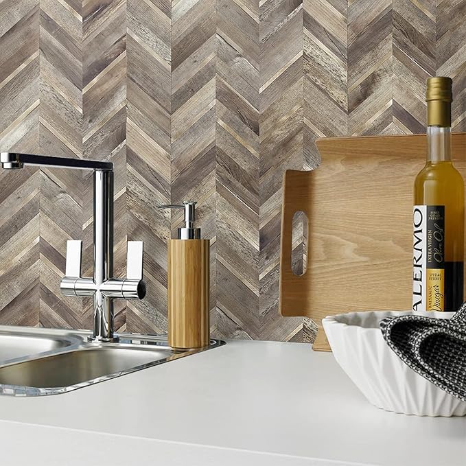 STICKGOO Herringbone Tile Peel and Stick Backsplash for Kitchen&Bathroom