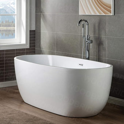 WOODBRIDGE Contemporary Single Handle Floor Mount Freestanding Tub Filler Faucet with Hand shower in Chrome Finish,F0002CHRD