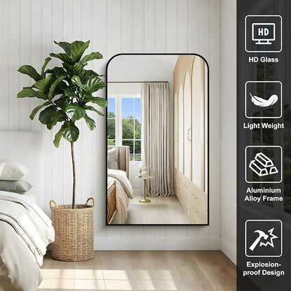 COFENY Bathroom Mirror, 30x50 inch Black Rectangle Wall Mounted Mirror with Thin Frame, Bathroom Vanity Mirrors for Over Sink, Entryway, Living Room, Bedroom