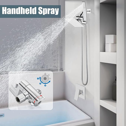 Aolemi Shower Faucet Set System with Handheld 6 Inch Head Oil Rubbed Bronze | Shower Valve and Trim Kit,6 Inch Head and Handle Set,Handheld Spray,Bathroom Renovation or Remodeling