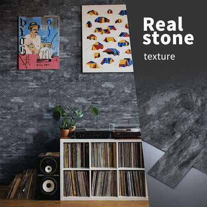 Art3d Peel and Stick Backsplash, Stick on Wall Tile, 10-Pack, Dark Granite | PVC, Self Adhesive, Splash Resistant, Multi-Surface Compatibility, Ideal for Kitchens, Fireplaces, Stair Areas