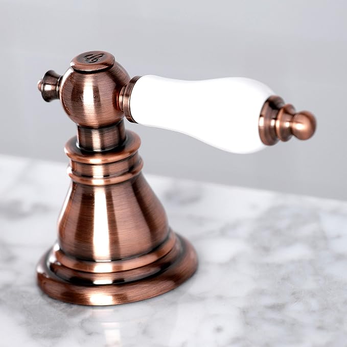 Fauceture FSC197APLAC American Patriot Widespread Bathroom Faucet with Brass Pop-Up, Antique Copper