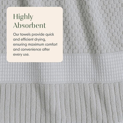 100% Cotton 6 Piece Bath Towel Set | Grey Towels | Oeko‑TEX Standard 100 | Soft & Absorbent, Quick‑Dry | Trinity Collection - Quiet Grey