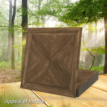 Art3d 30-Pack Peel and Stick Flooring Wood Planks, 12 x 12 in, Teak | Premium Vinyl, Self-Adhesive, Waterproof, Wood Grain, Fade-Resistant, Scratch-Proof, Ideal for Kitchen, Dining Room, Bedrooms
