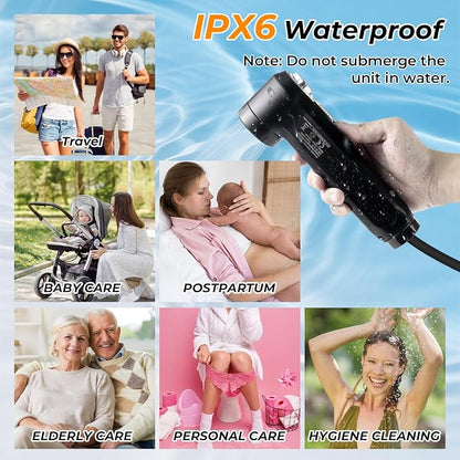 Portable Bidet for Travel, 1600mAh Electric Handheld Bidet with 2.5L Tank | USB-C Rechargeable, Dual Spray Modes (Jet/Shower), Personal Hygiene Sprayer for Home, Camping, Postpartum & Elderly Care