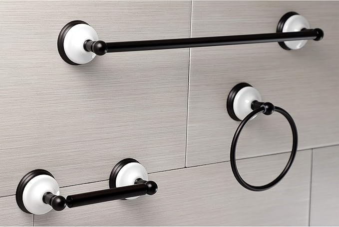 Kingston Brass BAK111248ORB Victorian 3-Piece 18-Inch Towel Bar Bathroom Accessory Set in Oil Rubbed Bronze