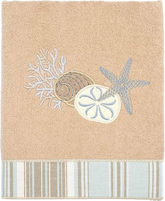 Avanti Linens - Hand Towel, Quick Dry, Soft & Absorbent Cotton Towel, Coastal Inspired Bathroom Accessories (By the Sea Collection, Rattan)