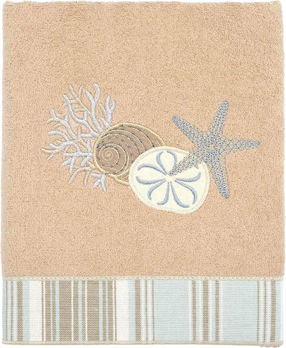 Avanti Linens - Hand Towel, Quick Dry, Soft & Absorbent Cotton Towel, Coastal Inspired Bathroom Accessories (By the Sea Collection, Rattan)