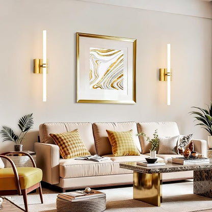 Gold Bathroom Light Fixture LED Vanity Light 22" Wall Sconce | 5CCT Dimmable Wall Light, Modern 360° Lighting, 18W Hardwired Vanity Light for Bathroom, Flicker-Free