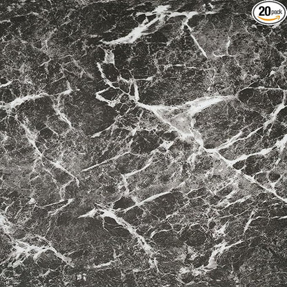 Nexus Self Adhesive Vinyl Floor Tiles, 20 Tiles - 12'' x 12'', Smoke Marble Peel & Stick, DIY Flooring for Kitchen, Dining Room, Bedrooms Bathrooms by Achim Home Decor, Dark Grey with White Vein