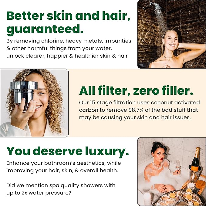 Eskiin Shower Head Water Filter Replacement For The Eskiin Showerhead - High Pressure Shower Heads Replacement For Smooth Hair & Skin - Replacement Cartridge Fits The Eskiin Filtered Shower Head