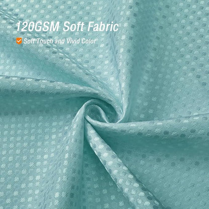 Long Teal Fabric Shower Curtain, 72 x 78 | Tall Cloth-Textured Shower Curtain for Bathroom, Water Repellent, Machine Washable