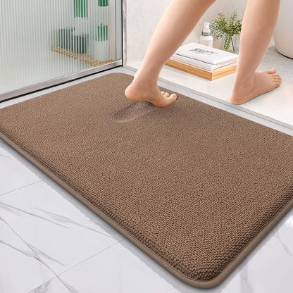 OLANLY Thick Memory Foam Bathroom Rugs 36x24, Absorbent Bath Mat, Mocha | Soft Quick Dry Bath Rugs, Non-Slip, Machine Washable Carpet for Bathroom Floor, Tub and Shower, Home Decor Accessories