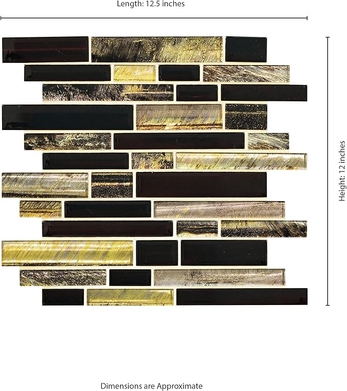 MSI Artista Interlocking Glass Tile for Kitchen Backsplash, Wall Tile for Bathroom, Accent Wall Tile, and Shower Wall Tile, 12 in x 13 in
