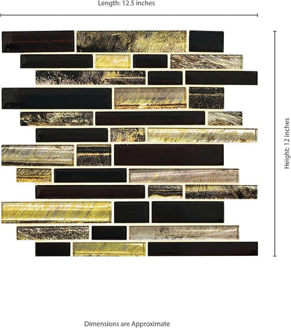 MSI Artista Interlocking Glass Tile for Kitchen Backsplash, Wall Tile for Bathroom, Accent Wall Tile, and Shower Wall Tile, 12 in x 13 in
