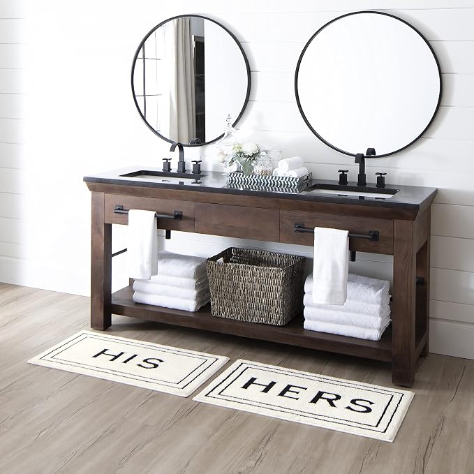 Mohawk Home His White/Black 1' 8" x 2' 10" Bath Mat