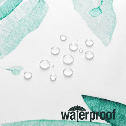Teal Eucalyptus Shower Curtain, Watercolor Floral Print, 72x90 | Watercolor Plant Leaves Floral Print, Extra Long Waterproof Fabric Bathroom Decor, Machine Washable, Rustproof Grommets