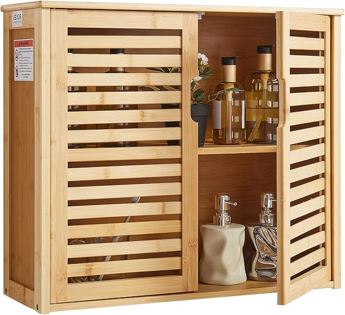 VEVOR Bathroom Wall Cabinet, 2 Doors and Adjustable Shelf with 3 Height Levels, 23" W x 20" H Medicine Cabinet Wall Mounted, Hanging Organizer with Shelves for Laundry Room Kitchen Restroom