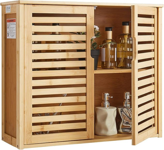 VEVOR Bathroom Wall Cabinet, 2 Doors and Adjustable Shelf with 3 Height Levels, 23" W x 20" H Medicine Cabinet Wall Mounted, Hanging Organizer with Shelves for Laundry Room Kitchen Restroom