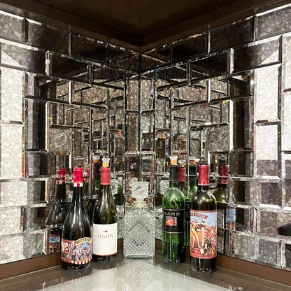 Peel and Stick Mirror Backsplash, Antique, 3x6 Inch, Beveled Mirror Subway Kitchen Bar Wall Tile (5 Sq.ft, 40 Pcs)
