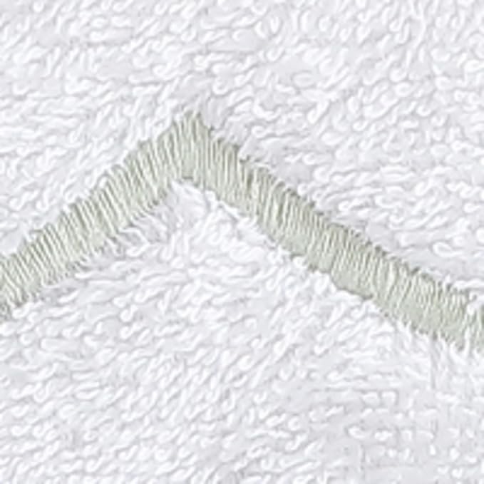 Peri Home 100% Cotton Hand Towel for Bathroom, Embroidered, Soft & Absorbent, 500 GSM, 1 Piece, 16" x 27", White with Sage Scallop | Bathroom, Embroidered, Soft & Absorbent