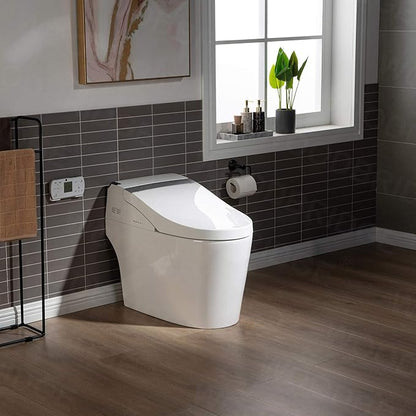 WOODBRIDGE B0960S Auto Flush, Auto Open & Auto Close, 1.28 GPF Single Flush Toilet with Intelligent Smart Seat and Wireless Remote Control, Chair Height