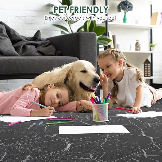 VallisCo 30-Piece Peel and Stick Floor Tiles, 12x12 Covers 30 Sq. Ft. Waterproof Vinyl Flooring, Renter-Friendly Self-Adhesive Floor Stickers for Kitchen, Bathroom, RV, Basement & Home DIY Black
